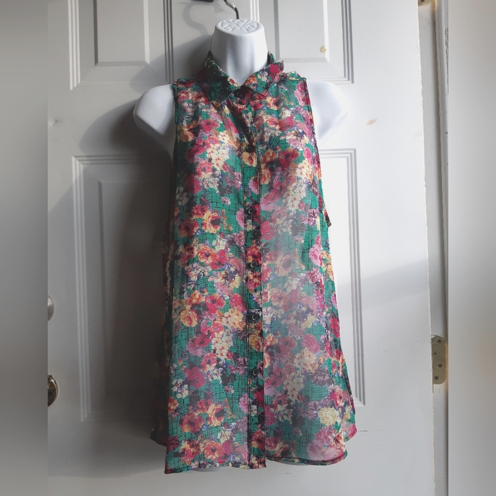 Sheer Floral Blouse